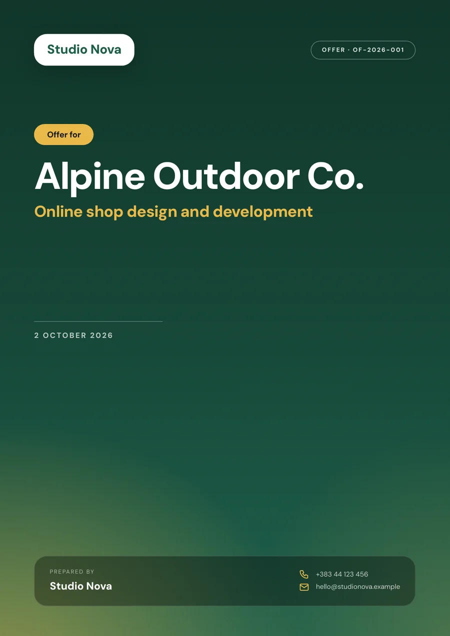Offer cover as PDF