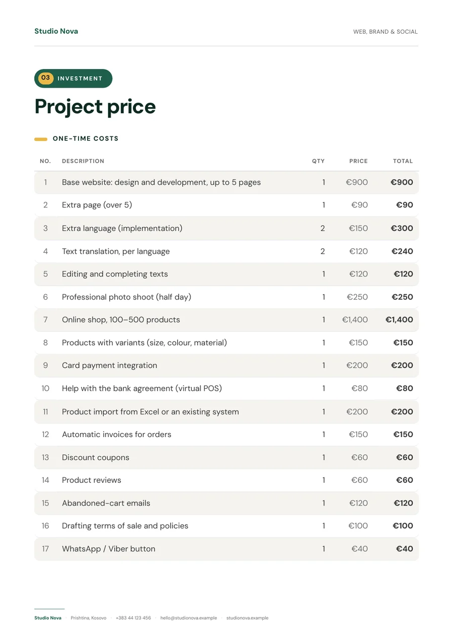 The pricing page of the PDF offer